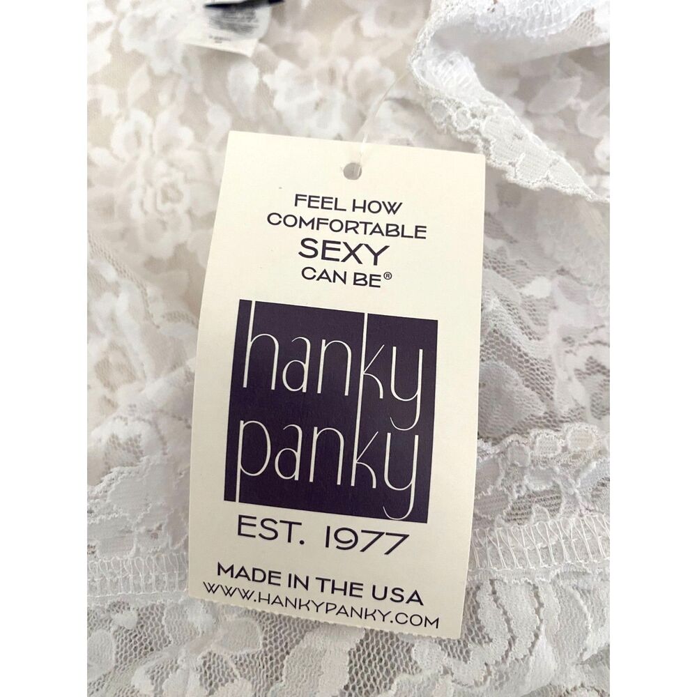 Hanky Panky Signature Lace Camisole White Scoop Neck Tank Top M Coquette NWT - Picture 8 of 8